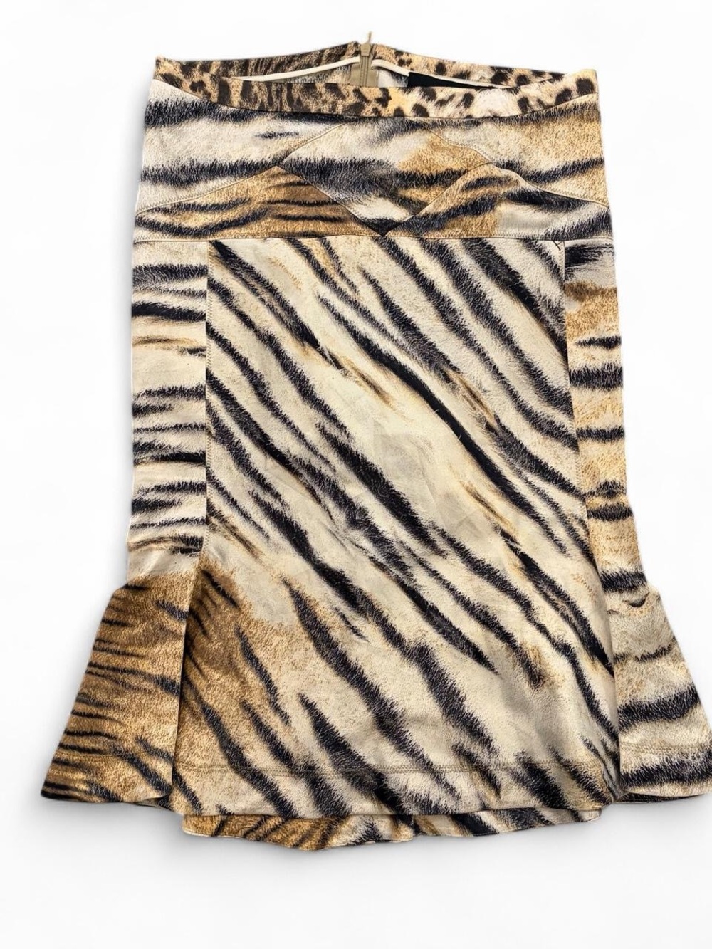 Stunning Vintage 90s Just Cavalli Tiger Skirt, Animal Print Midi Skirt